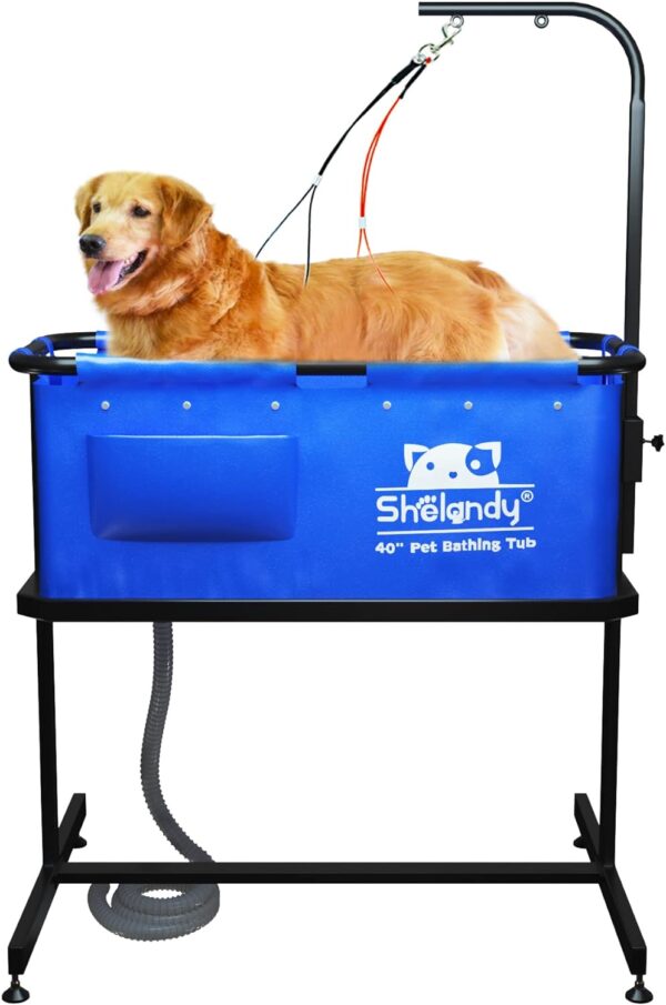 SHELANDY 40" Pet Bathtub | Dog Cat Grooming Bathing and Shower