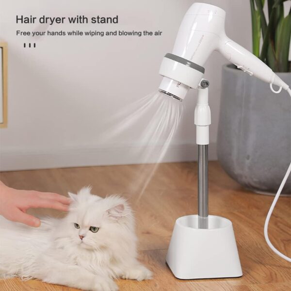 XEYYHAS Rotation Dog Hair Dryer Stand Hands Free Countertop Blow Dryer Holder Adjustable Height Heavy Base With Storage Space Dog Pet Grooming Table Hair Dryer Stand Holder - Image 4