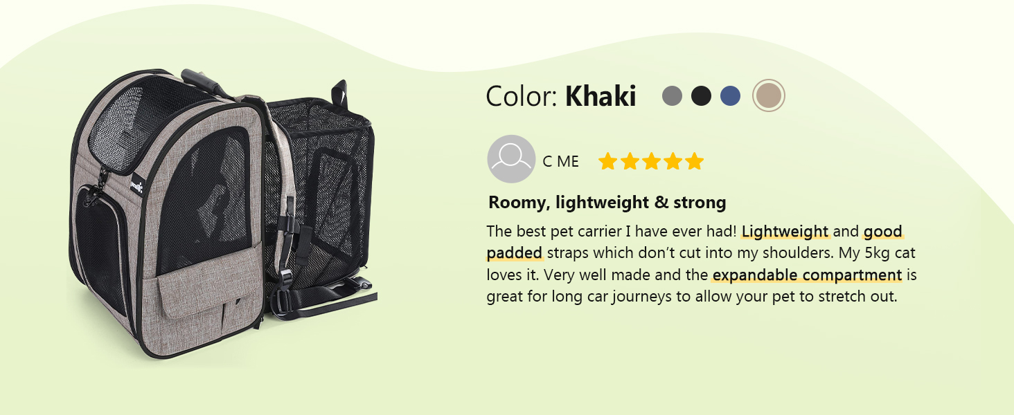 roomy cat carrier backpack