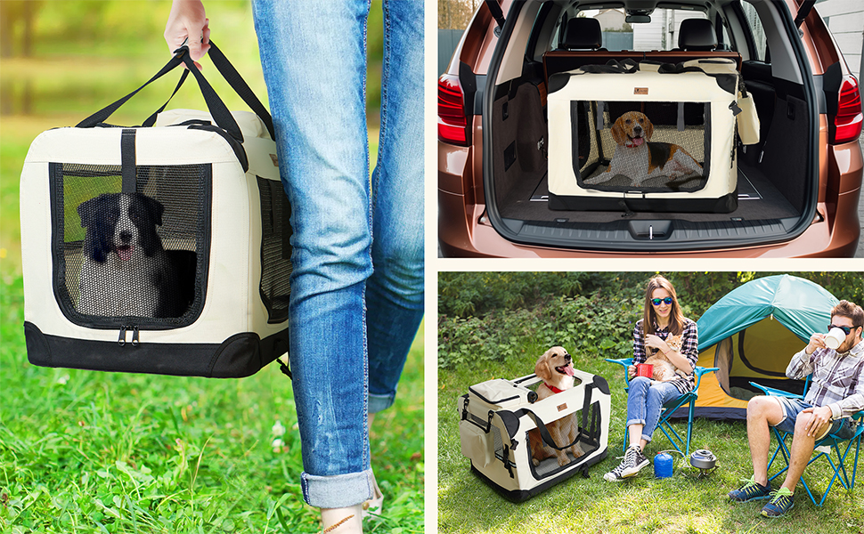 Dog carrier beige