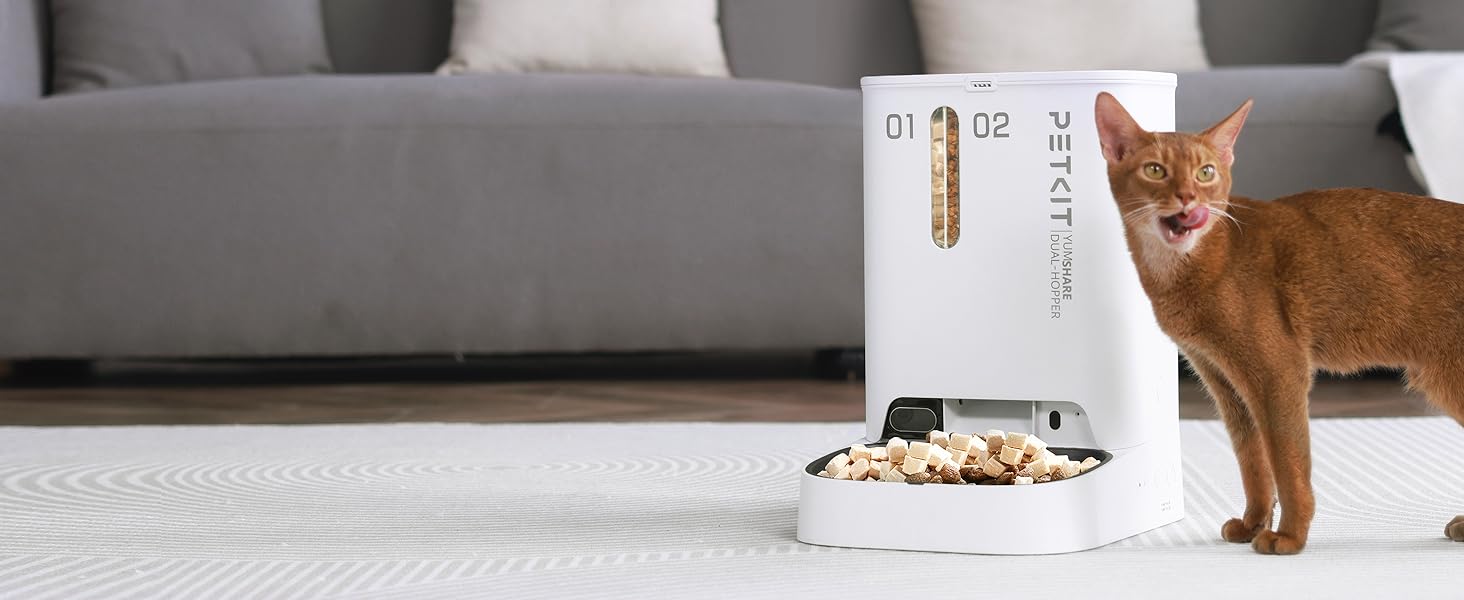 Yumshare Dual-Hopper Pet Feeder with Camera 