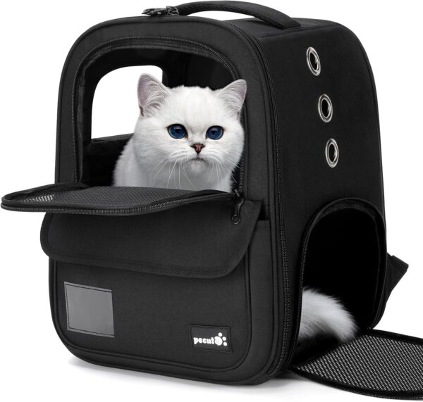 pecute Cat Carrier Backpack, Breathable Pet Carrier With Multi-entrance, Front Pack for Kitten, Puppy, Small Dogs, Pet Carrier bag for Travel, Hiking