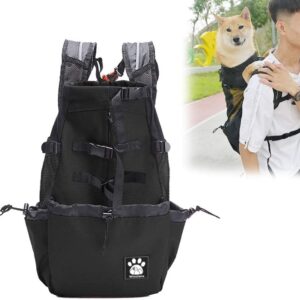 Woolala Light Weight Pet Carrier Backpack for Small and Medium Dogs, Veterinarian Approved Safe Bag for Travel - Easy Take Space Saving (L, Upgraded- Black)