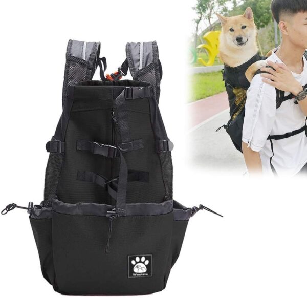 Woolala Light Weight Pet Carrier Backpack for Small and Medium Dogs, Veterinarian Approved Safe Bag for Travel - Easy Take Space Saving (L, Upgraded- Black)