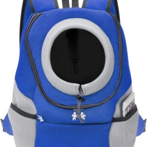 ALLSOPETS Dog Backpack Portable Motorcycle Pet Carrier Backpacks for Small Dog Cats Adjustable Pet Bags Travel CatCarrier Bag Dog Carry Backpack for Bike Hiking Camping (Midnight Blue, XL)