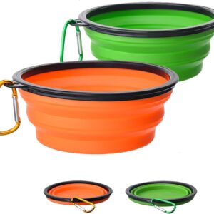 2Pcs Collapsible Dog Bowl Portable Dog Cat Water Bowl Travel Dog Bowl Portable Dog Bowl Collapsible Bowl Dog Travel Bowl Pet Feeding Bowl Foldable Dog Bowl Pet Travel Bowl with Carabiner