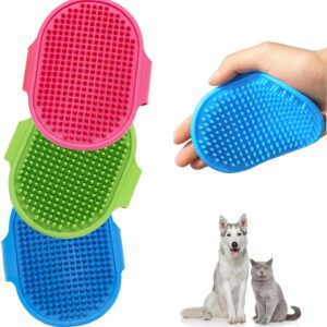 3 PCS Dog Bath Brush, Cat Hair Brush, Dog Shampoo Brush, Rubber Shower Brush with Adjustable Strap, Rubber Shower Brush with Adjustable Strap