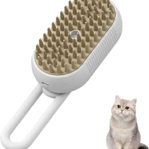 3 in1 Cat Dog Steamy Brush Steam Pet Hair Brush with Release Button Self Cleaning Steam Dog Brush for Massage Cat Grooming Brush for Cats Dogs Pets Hair Removal