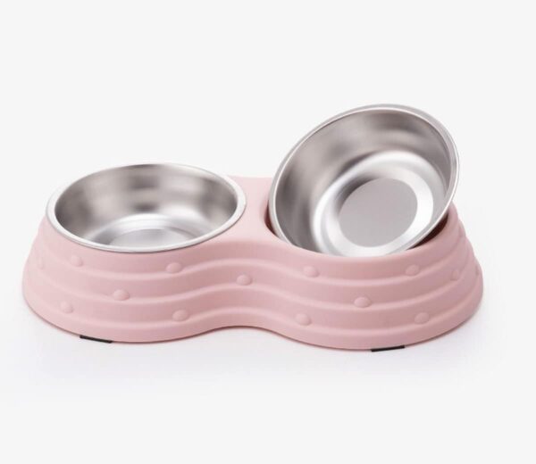 KuTi Kai Double Dog Bowls for Food and Water,Premium Removable Stainless Steel Double Bowls with Non-Slip Bottom Non-Spill Dog Food Bowls for Pet and Small Dogs Cats etc (Small, Pink) - Image 4