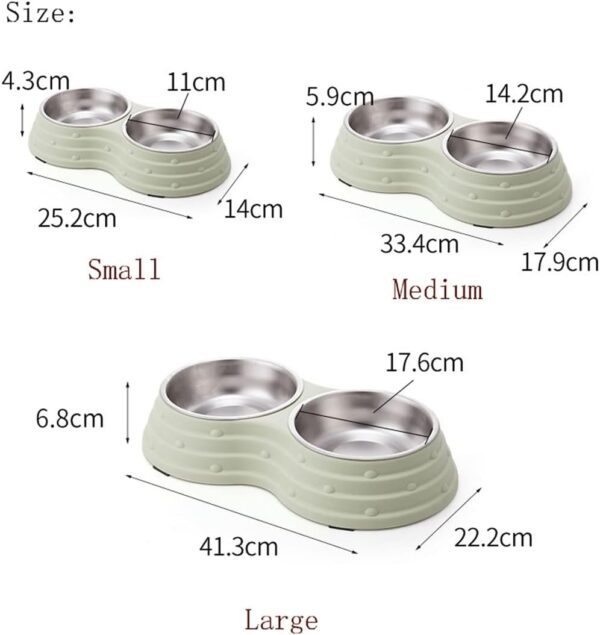 KuTi Kai Double Dog Bowls for Food and Water,Premium Removable Stainless Steel Double Bowls with Non-Slip Bottom Non-Spill Dog Food Bowls for Pet and Small Dogs Cats etc (Small, Pink) - Image 2