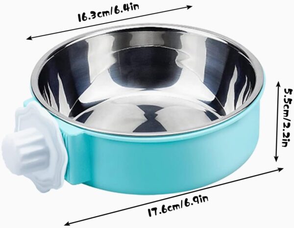 RIGHTWELL Dog Bowls, 2 PCS Removable Stainless Steel Dog Crate Water Bowls, 2-in-1 Pet Cage Hanging Feeding Bowls with Bolt Fixer, Suitable for Puppies, Cats and Other Small Animals - Image 7