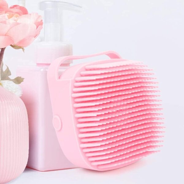 Pet Grooming Brush Bath Dog Silicone Rubber Bathing Brush Pet Bath Brush Body-Scrubber Massage Brush Multi-functional Bath Massage Brush for Dogs and Cats Shower Grooming (Pink) - Image 2