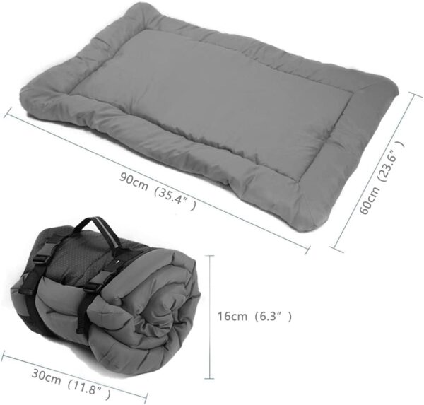 Senzkon Foldable Waterproof Dog Bed Mattress, Washable Durable Oxford Dog Pad for Car Crate Sofa also For Outdoor Using (L (35.4-23.6"/90-60 cm, Grey) - Image 5