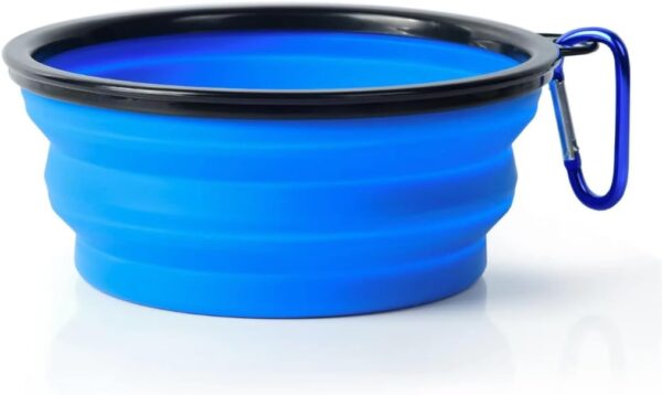 Travel Dog Bowl Collapsible Bowl Portable Pet Water Outdoor Easy To Carry With Hook Food Water Feeding Pet Travel Bowl-2 Pack-(Blue) - Image 2