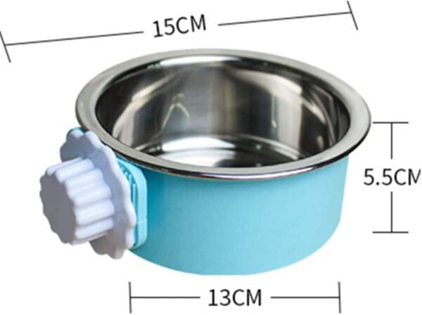 2-in-one dog water bowl cage, crate type water bowl, stainless steel pet hanging bowl, puppy crate water bowl water dispenser, used for cats and dogs and other small animals (small)… - Image 3