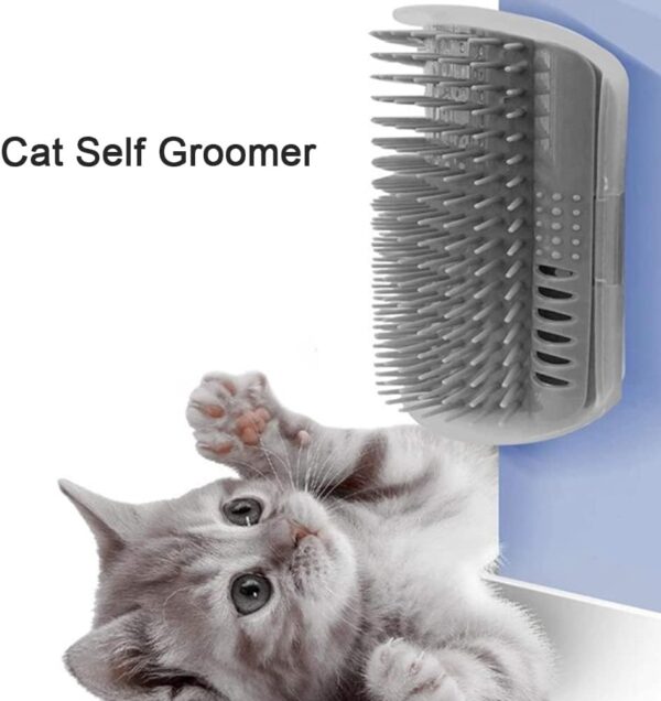 Cat Self Groomer,Soft Cat Wall Corner Massage Comb Grooming Tool,Pet Wall Corner Groomers,Pet Grooming Massage Scratcher Comb,Cats Grooming Brush Scratcher and Brush,for Long Short Fur Cats(Grey) - Image 7