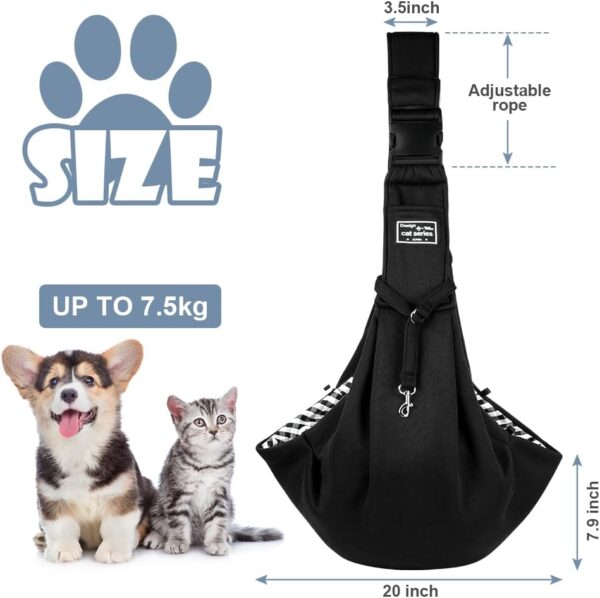 Adiwo Puppy Carrier Sling,Reversible Hands-free Dog Carry Sling for Small & Medium Dog Cat,Soft Comfortable Dog Sling,Adjustable Dog Carrier Bag Shoulder Tote Bag For Outdoor Walking Travel Shopping - Image 2