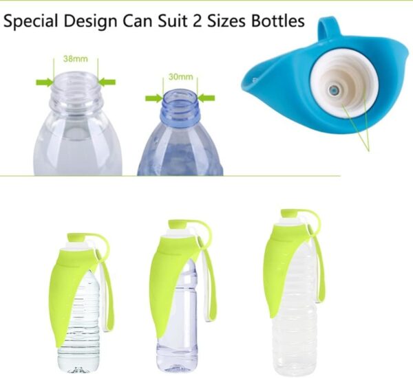 Petsoigné Portable Dog Water Bottle in Silicone Pet Water Bottles Foldable for Travel Walking Hiking (Green) - Image 6