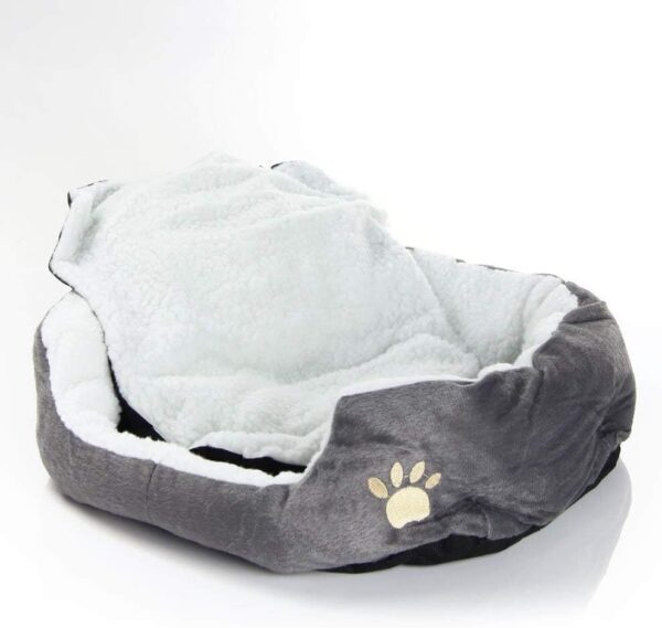 EUGU Thickened PP Cotton Kitten Bed,Dog Cave Bed and Sofa,Cat Bed,Suitable for Pets Weighing Within 3 Kg,Gray - Image 4