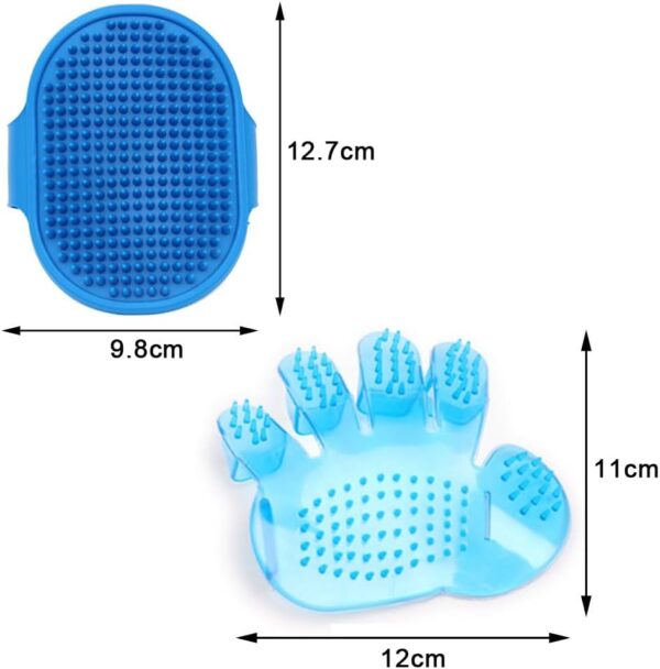 2 Pcs Dog Grooming Brush with 2 Pcs Five Finger Brush Pet Massage Bath Brush Pet Cat Dog Brush for Dogs and Cats with Short or Long Hair - Image 4