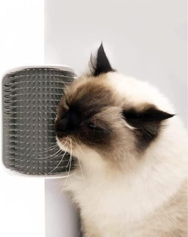 Cat Self Groomer,Soft Cat Wall Corner Massage Comb Grooming Tool,Pet Wall Corner Groomers,Pet Grooming Massage Scratcher Comb,Cats Grooming Brush Scratcher and Brush,for Long Short Fur Cats(Grey) - Image 8