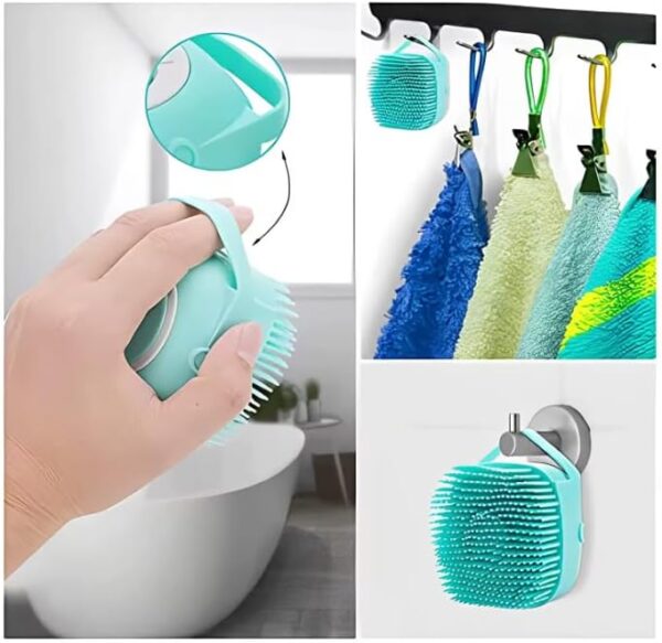 Dog Bath Brush Soft Silicone Shampoo and Massage Dispenser | Pet Grooming Shower Brush for Short & Long-Haired Dogs and Cats | 2-in-1 Bath & Massage Tool for Easy Pet Care - Image 7