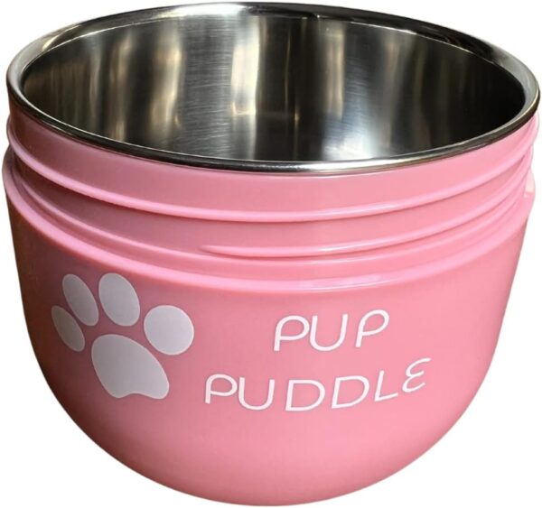 Leak Proof Pup Puddle Insulated Travel Dog Water & Food Bowl with lid. Cold, Fresh, Portable, Car - Image 3