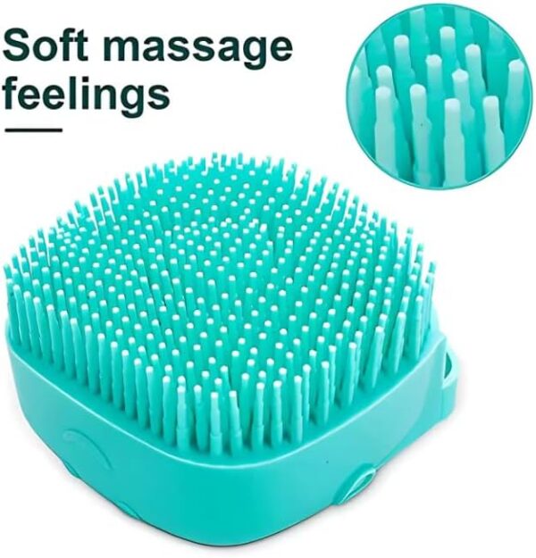 Dog Bath Brush Soft Silicone Shampoo and Massage Dispenser | Pet Grooming Shower Brush for Short & Long-Haired Dogs and Cats | 2-in-1 Bath & Massage Tool for Easy Pet Care - Image 2