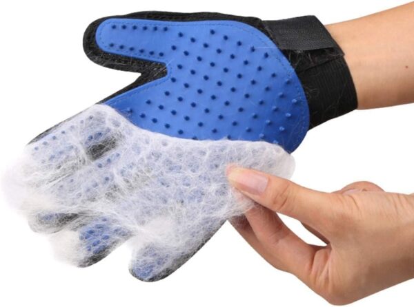 DERDOUT Pet Beauty Gloves - Suitable for dogs and cats. Gentle hair removal brush, massage tool, efficient pet hair removal tool, very suitable for long and short hair, right hand only (blue) - Image 2