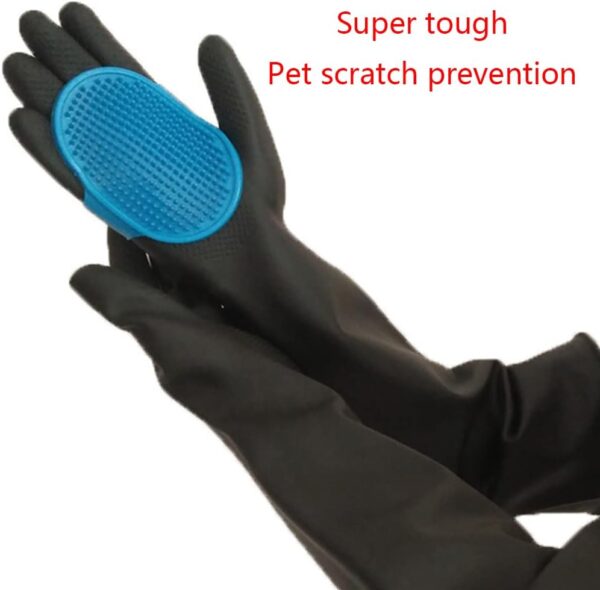 jojobasec Resistant Gloves Pet Grooming Glove Tear-Resistant Dog Bathing Mitt with Slip Dots On for Cats Dogs - Image 2