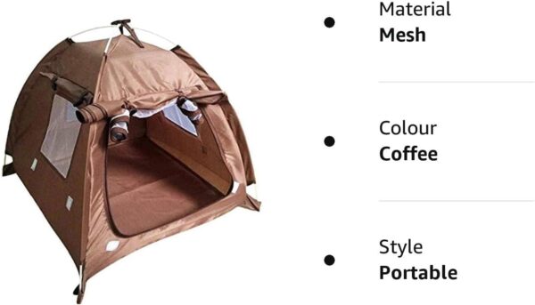 sigaer Breathable Washable Pet Puppy Kennel Dog Cat Folding Indoor Outdoor House Bed Tent(Coffee,M) - Image 2