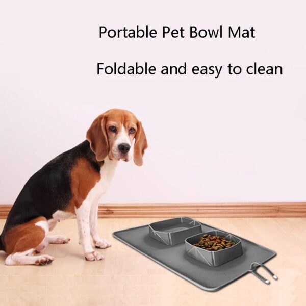 Collapsible Dog Bowls (Roll-up). Dog Food and Cat Food Travel Food Bowls. Foldable and Portable Dog Food Bowls. Dog Food Mat and Cat Food Mat. Dog Hiking Water Dish and Hunting Dog Accessory. - Image 3