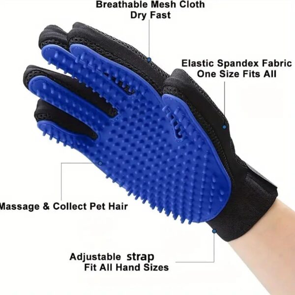 SEGOY Pet Grooming Glove for Easy, Mess-free Grooming Mitt For Dogs, Cats, Rabbits & Horses with Long/Short/Curly Hair - Image 5