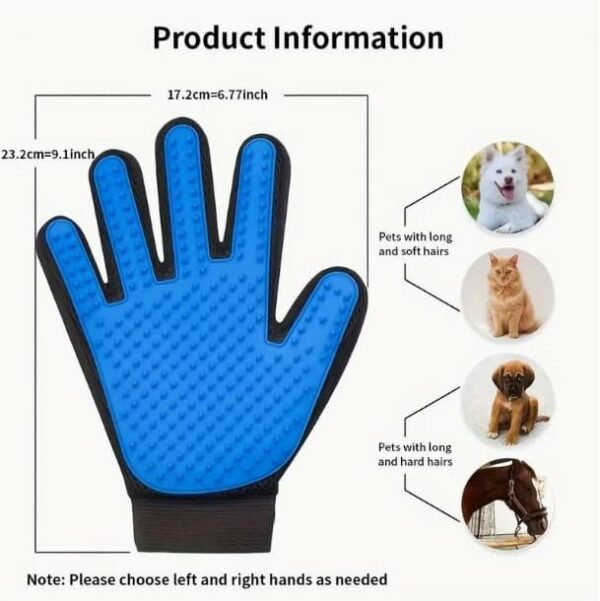 LTJP Products Pet Grooming Glove for Cats & Dogs, Silicone Hair Removal Mitt, Deshedding Brush & Massaging Tool (Left Hand) - Image 3