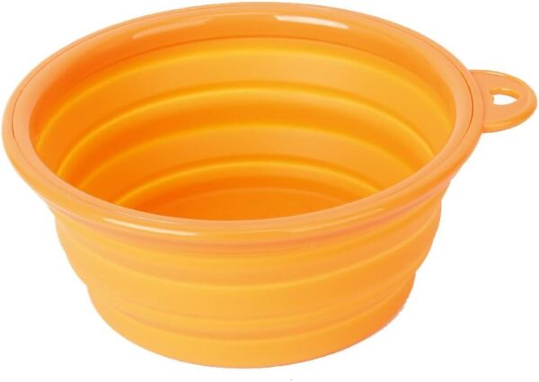 PANYTOW Portable Pet Dog/Cat Food/Water Foldable Collapsible Bowl for Travel Orange - Image 4