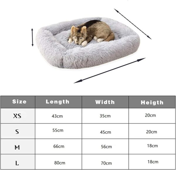 pawstrip Dog Bed, Soft Long Plush Winter Cat Bed, Washable Fluffy Warm Pet Cushion for Cats Puppy Small Medium Dogs, Calming Pet Beds Improved Sleep (S, Rainbow) - Image 6