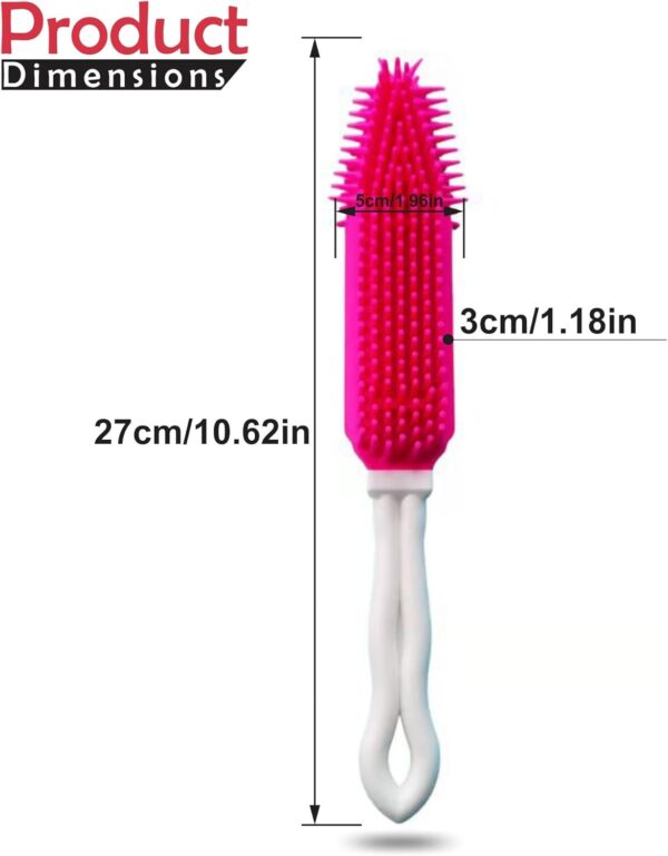 Pet Hair Remover Dual Purpose Rubber Hand Brush Hair Cleaner Fur Lint Removal Reusable Portable Cat And Dog Hair Remover Brush For Cleaning Pet Hair Carpets Corners Stairs Clothes Pet Supplies (PINK) - Image 2