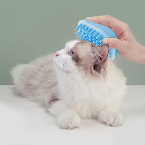 FuninCrea Cat Dog Bath Brush, Rubber Pet Sheddy Brush with Removable Screen, Gentle Dog Massage Brush Bristles Shedding Kit Pet Bath Brush for Washing, Grooming for Long Short Haired Pets (Blue) - Image 5