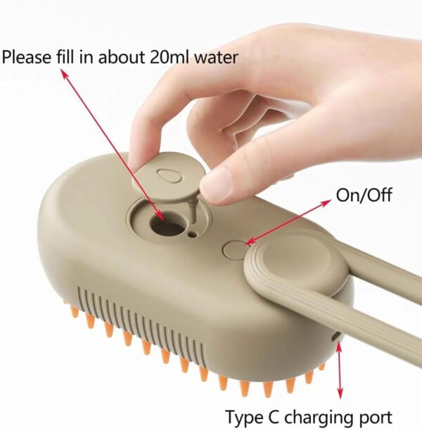 Defur Comb for Cats, Celery Pets Steam Brush, 3 in 1 Water Cat Brush, Cat Mist Brush, 2024 Upgrade Steamy Cat Brush - Image 4