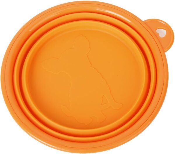 PANYTOW Portable Pet Dog/Cat Food/Water Foldable Collapsible Bowl for Travel Orange - Image 3