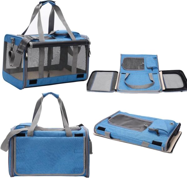 Pet Carrier, Soft Sided Pet Travel Carrier,Small and Miniature Dogs, with Removable Mat, Cat Carrier Dog Carrier,46 x 27 x 29cm,Grey - Image 4