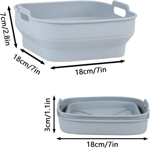 Travel Bowl collapsible 2 Pack dog bowl Large Collapsible Dog Bowls Portable Foldable Expandable Travel Bowl with 2 Carabiner Clip,Premium Quality,Food Grade Silicone,for Hiking,Light gray(1500ml) - Image 2