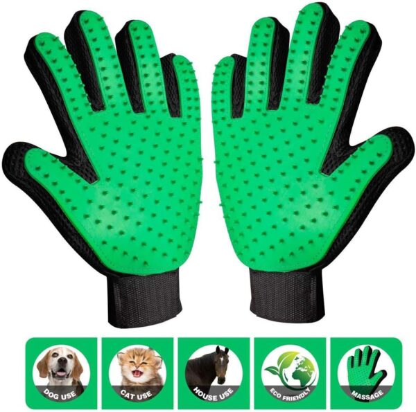 MYYINGELE Dog Pair of Pet Grooming Gloves, Upgraded 180 Silicone Tips in Each Pet Grooming Glove/Deshedding Glove, Ideal for a Cat or a Dog for Cat Dog - Image 3