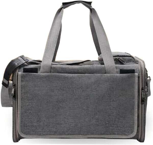 Pet Carrier, Soft Sided Pet Travel Carrier,Small and Miniature Dogs, with Removable Mat, Cat Carrier Dog Carrier,46 x 27 x 29cm,Grey - Image 2