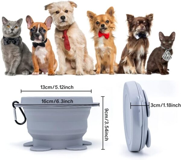 Silicone Dog Bowl Dog Collapsible Bowl Pet Feeding Bowl Dog Food Water Bowl Pet Travel Bowl for Travel Camping Walking - Image 3