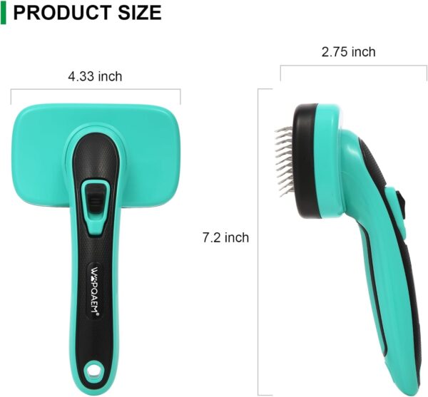 WOPQAEM Dogs Self Cleaning Slicker Brush for Shedding & Grooming Short Long Haired Pets, Removes Loose Fur, Undercoat, Mats, Tangled for Large Medium Small Sensitive Skin of Cats. Easy to Cleaning - Image 4