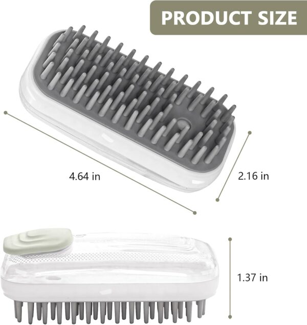 Uoking Pet Bath Brush with Shampoo Dispenser - Soft Silicone Dog Massage Brush for Effortless Grooming and Cleaning - Dog Bath Brush and Scrubber for Long and Short-Haired Dogs and Cats - Grey - Image 5