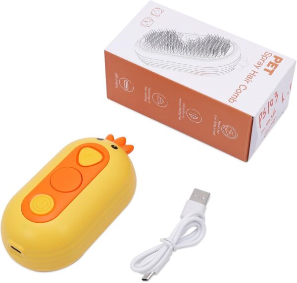 Ankilo Cat Brush for Short Haired Cats, Cat Steam Brush Grooming Brush Self Cleaning, Rechargeable Steam Brush, Rounded Pins for Short Haired Small Dog Grooming Brush Safe and Smooth - Image 9