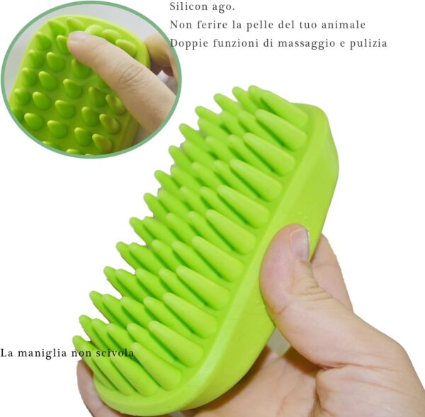 WEIGAV Dog Silicone Shampoo Brush, Easy to Clean Dog Massage Comb, Soft Bath Brush Brushing for Medium to Long Haired Medium Large Pets and Cats（2 Pack - Image 2