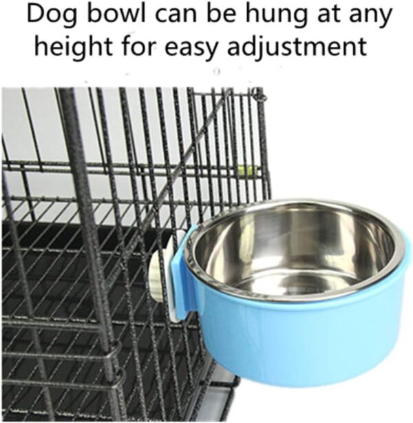 2-in-one dog water bowl cage, crate type water bowl, stainless steel pet hanging bowl, puppy crate water bowl water dispenser, used for cats and dogs and other small animals (small)… - Image 4